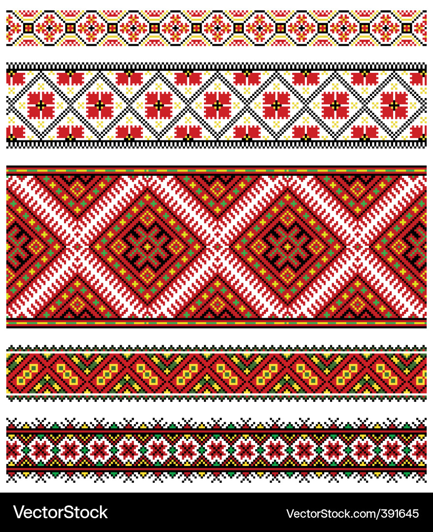 Ukrainian Embroidery Pattern vector image