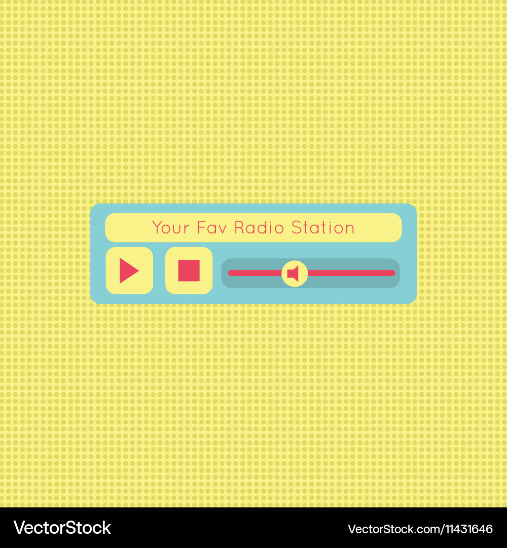 Abstract modern flat audio radio player interface Vector Image