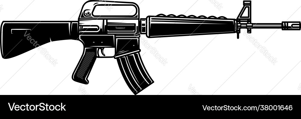 Assault Rifle Weapon Symbol Vector Image