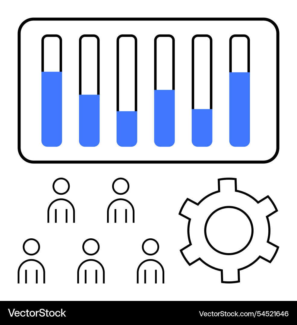 Business performance analysis with graphs team Business performance analysis with graphs team vector image