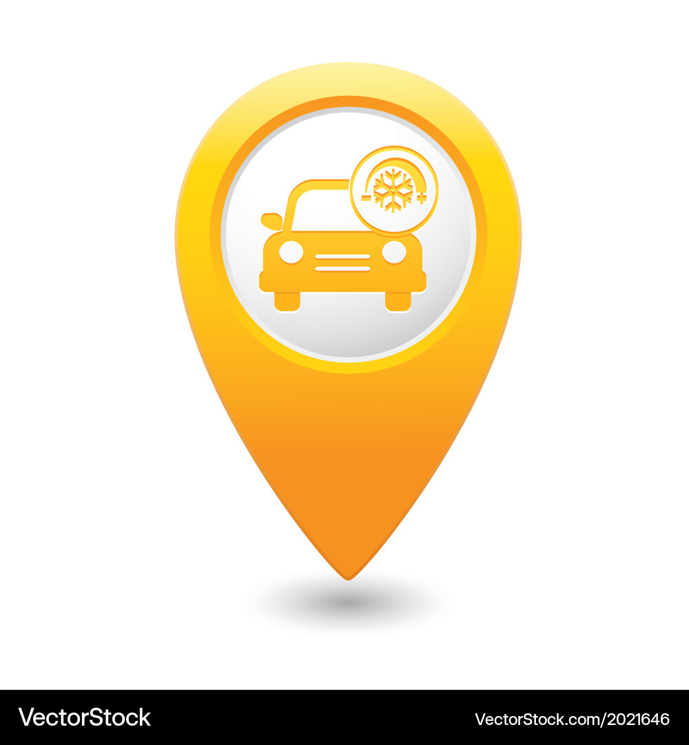 Car with air conditioner icon pointer yellow Vector Image