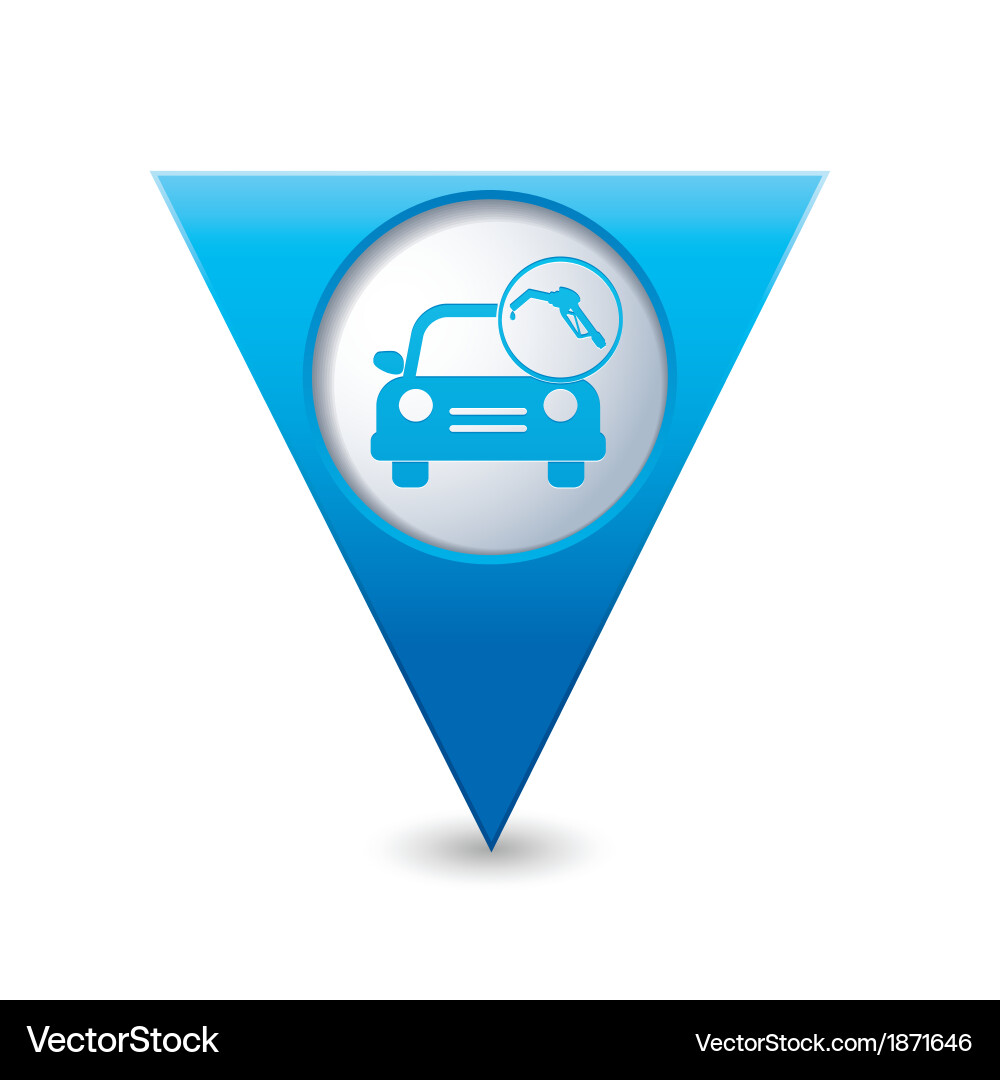 Car with fast refueling icon map pointer blue vector image