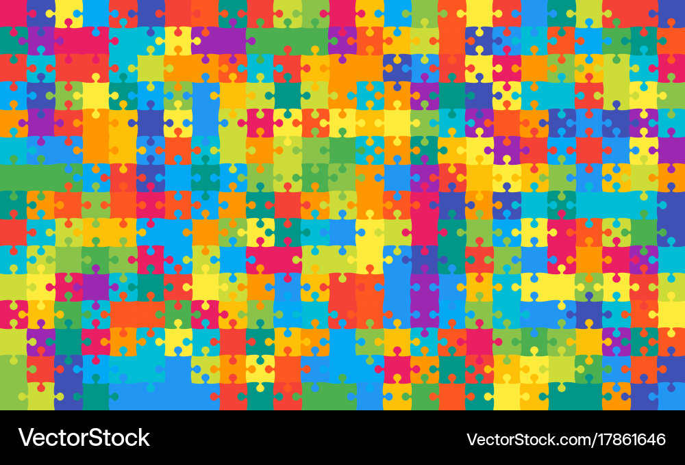 Colorful Puzzle Pieces Background Vector Image
