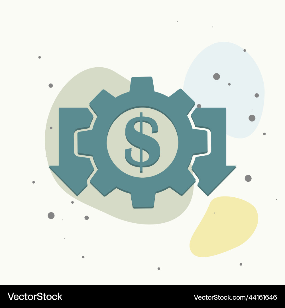 Cost reduction icon on multicolored background Vector Image