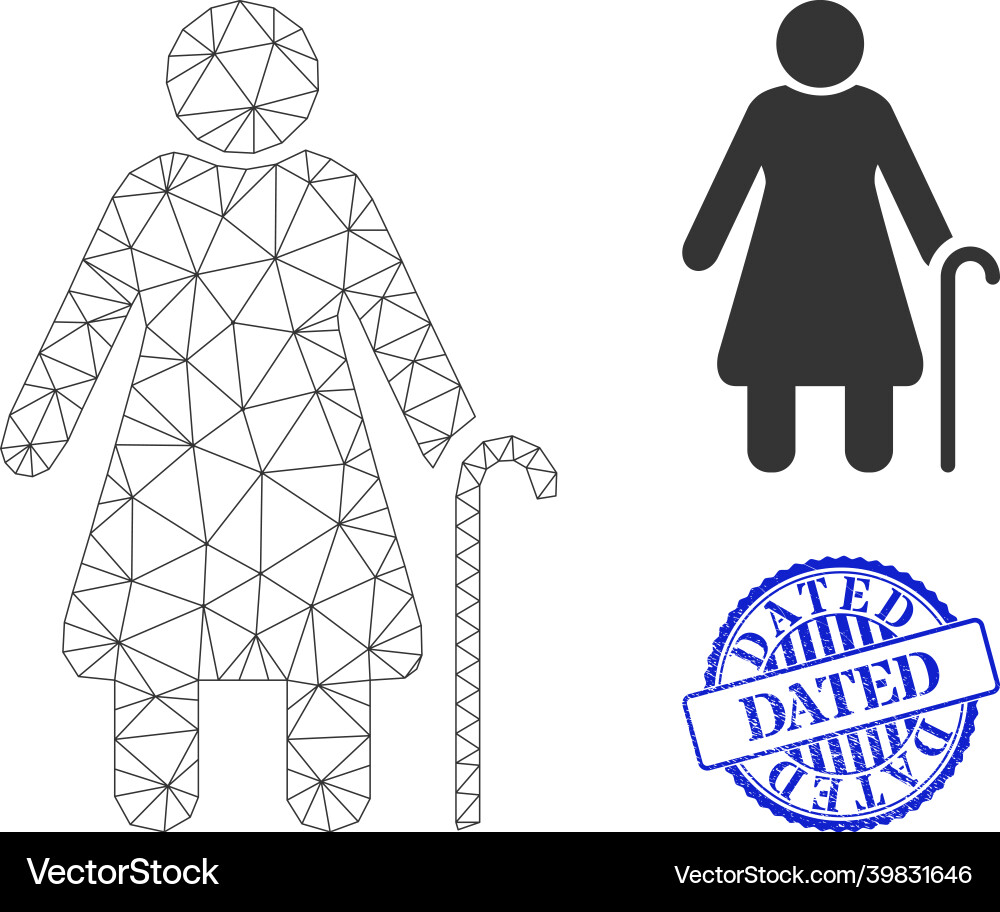 Dated distress rubber imprint and web mesh Dated distress rubber imprint and web mesh vector image