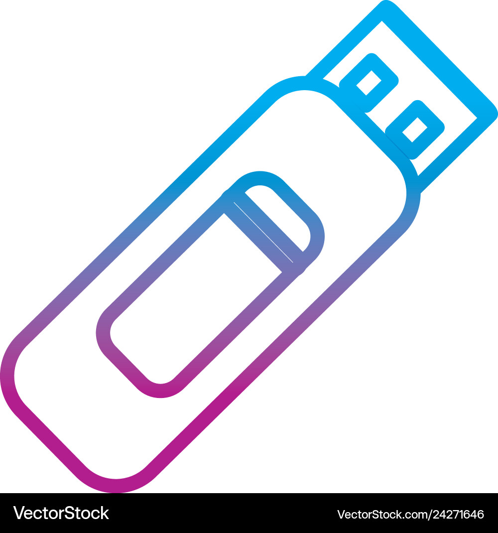 Degraded line data usb memory technology object vector image