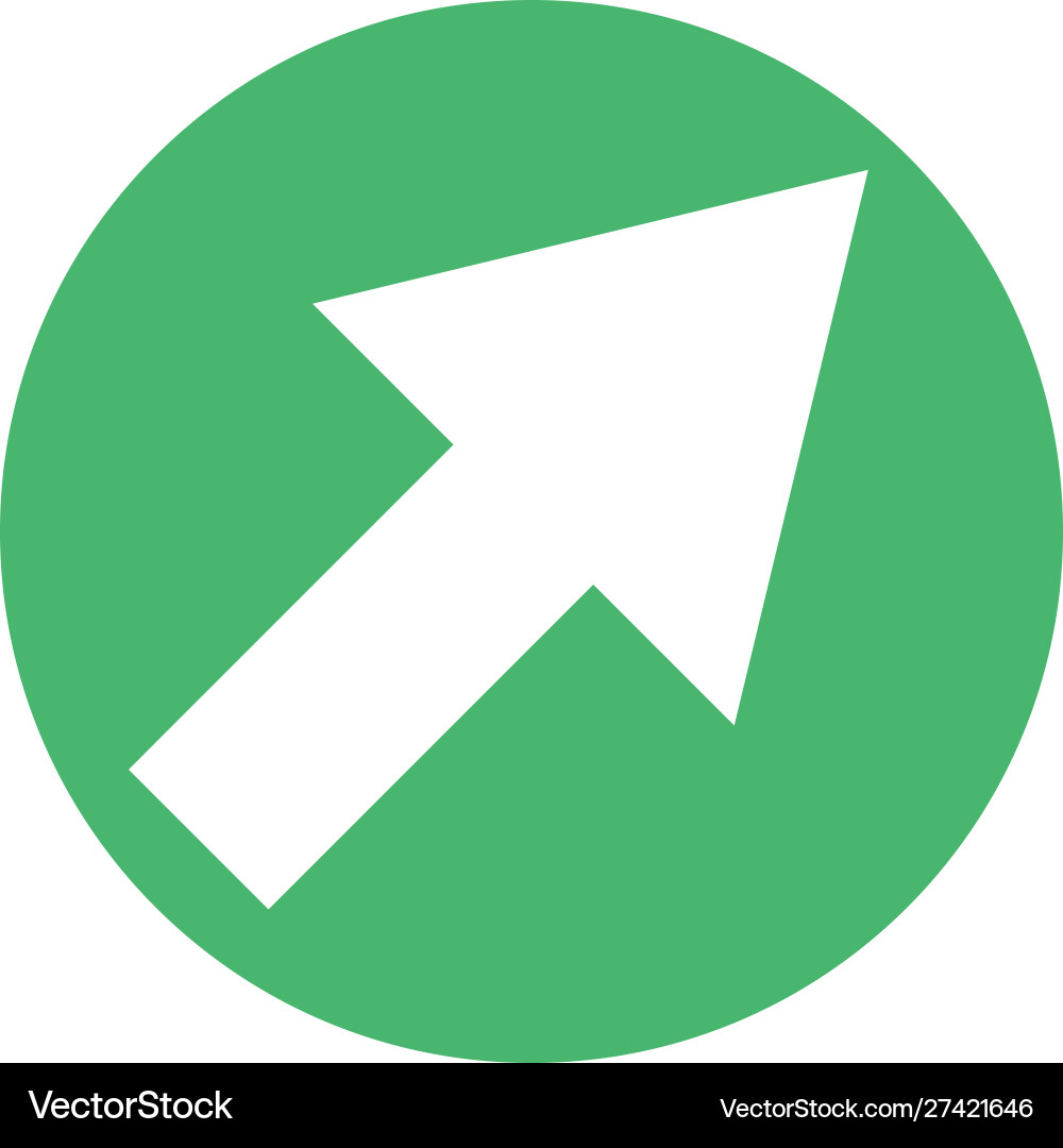 Diagonal direction arrow icon in color circle vector image
