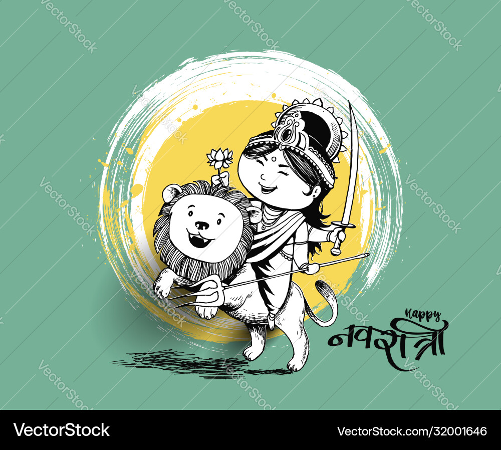 Durga Puja Celebration India Vector Image