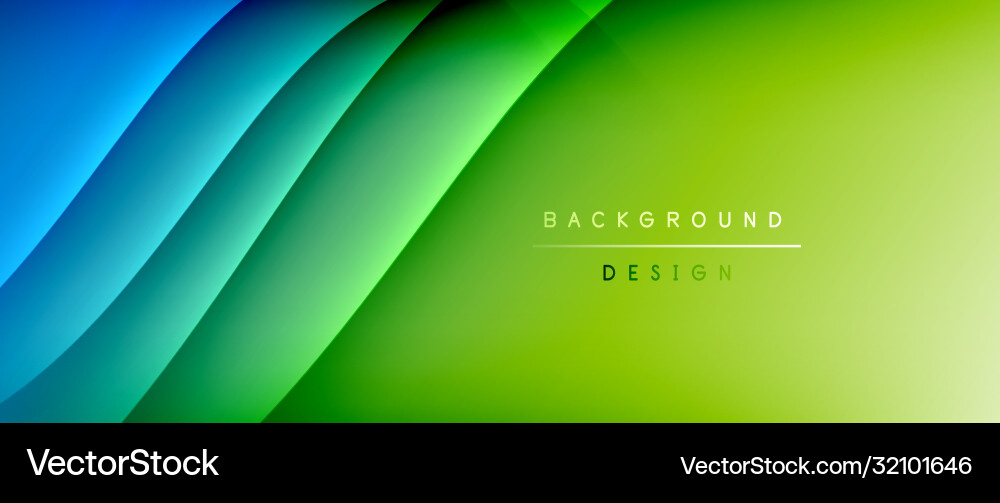 Fluid gradient waves with shadow lines and glowing Vector Image