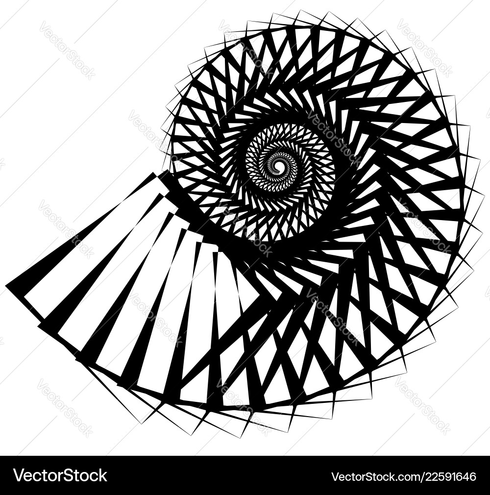 Geometric angular snail helix volute element Geometric angular snail helix volute element vector image