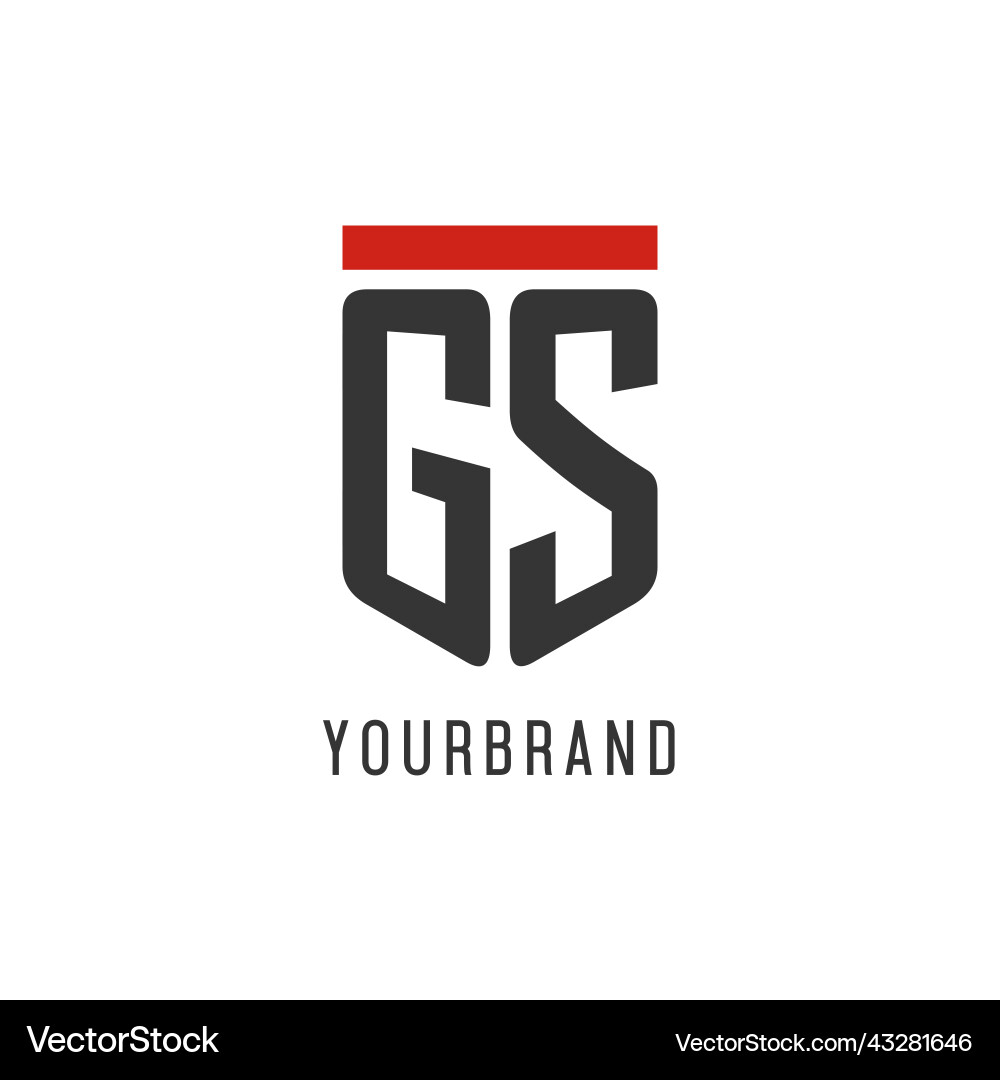 Gs initial esport logo with simple shield design Gs initial esport logo with simple shield design Vector Image