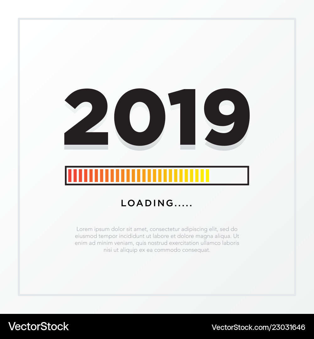 Happy new year 2019 card theme yellow loading Happy new year 2019 card theme yellow loading vector image