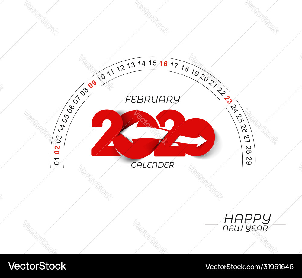 Happy new year 2020 calendar - holiday Vector Image