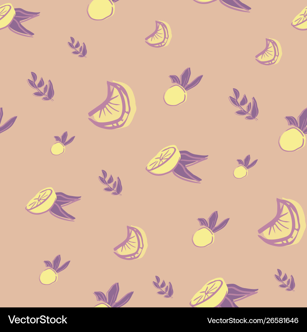 Orange leaf seamless repeat pattern design Orange leaf seamless repeat pattern design vector image