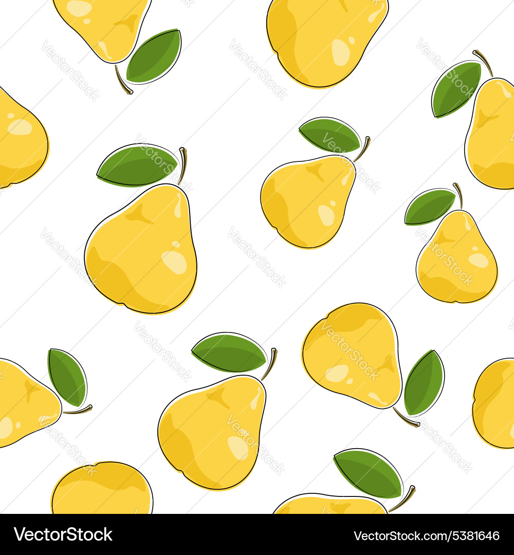 Pear Fruit Pattern vector image