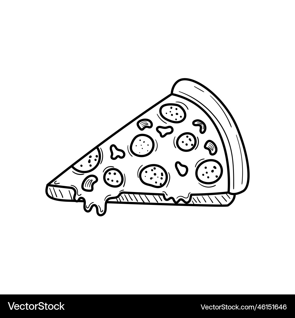 Pizza mit niedlichem Doodle Zeichnungsstil Pizza mit niedlichem Doodle Zeichnungsstil vektorbild
