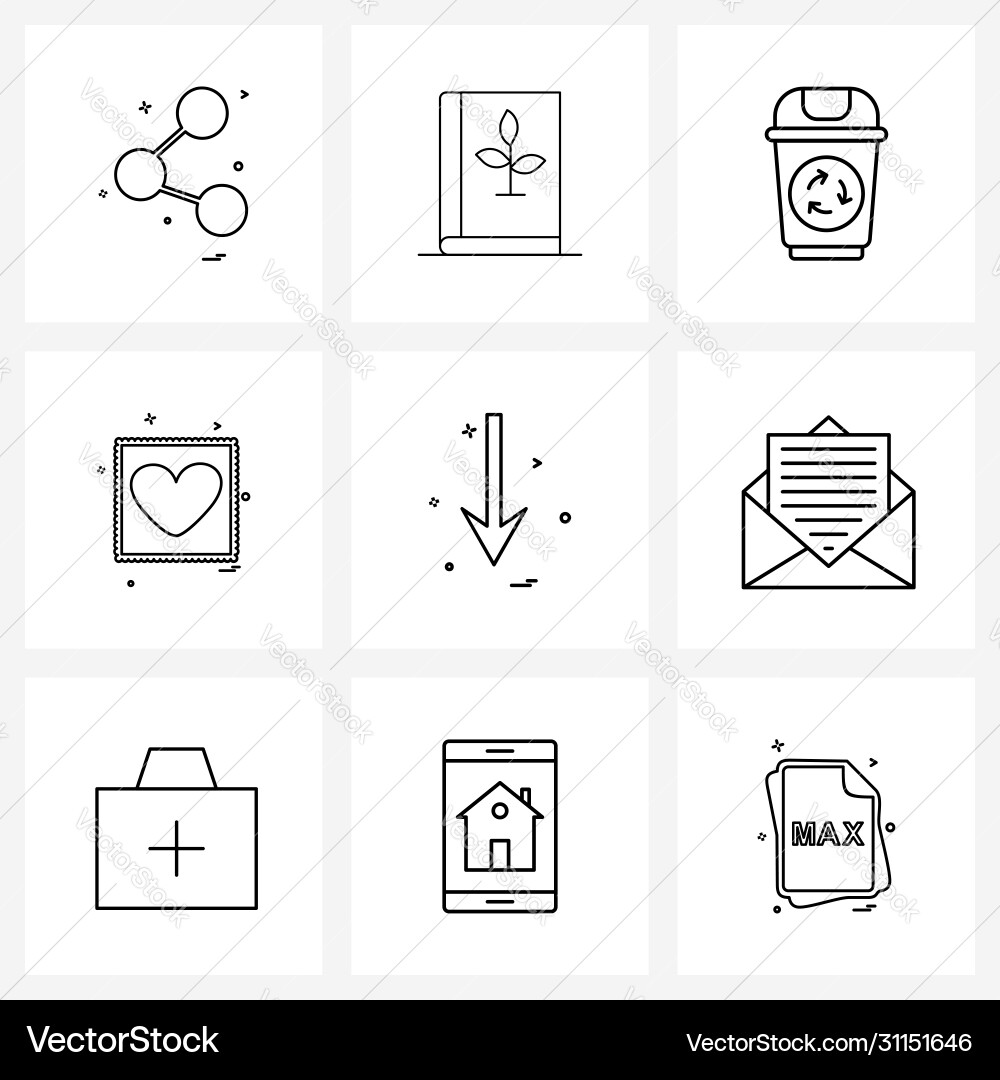 Set 9 ui icons and symbols for arrow frame Vector Image