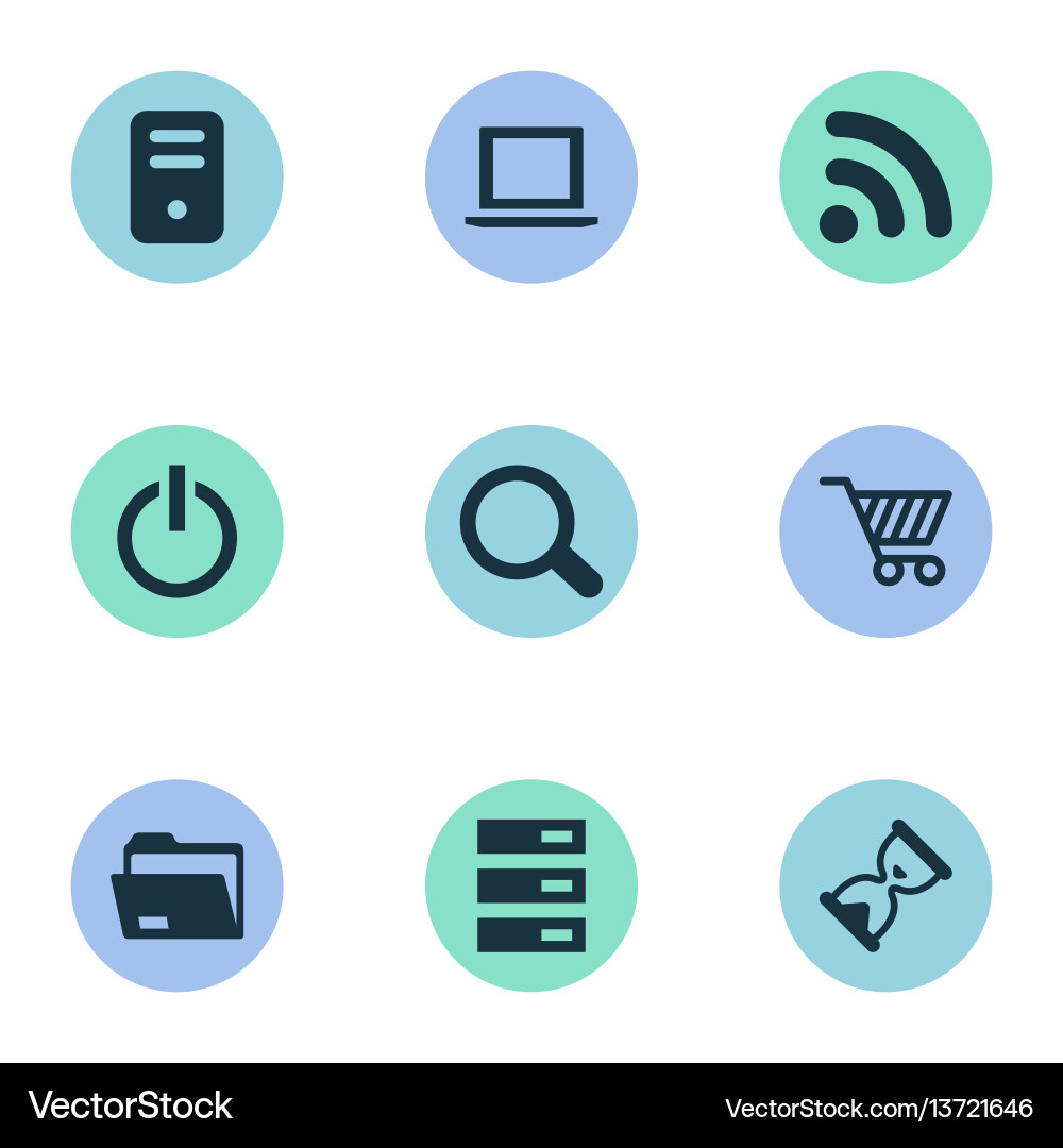 Set of simple computer icons vector image