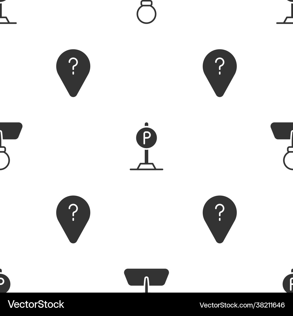 Set push pin parking and unknown route point Set push pin parking and unknown route point vector image