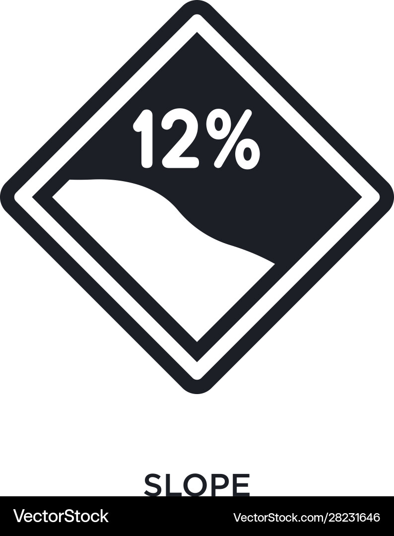 Slope isolated icon simple element from traffic Vector Image