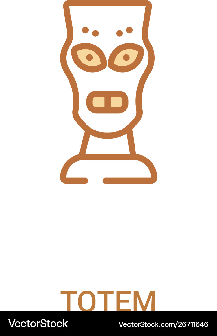 Totem concept 2 colored icon simple line element vector image