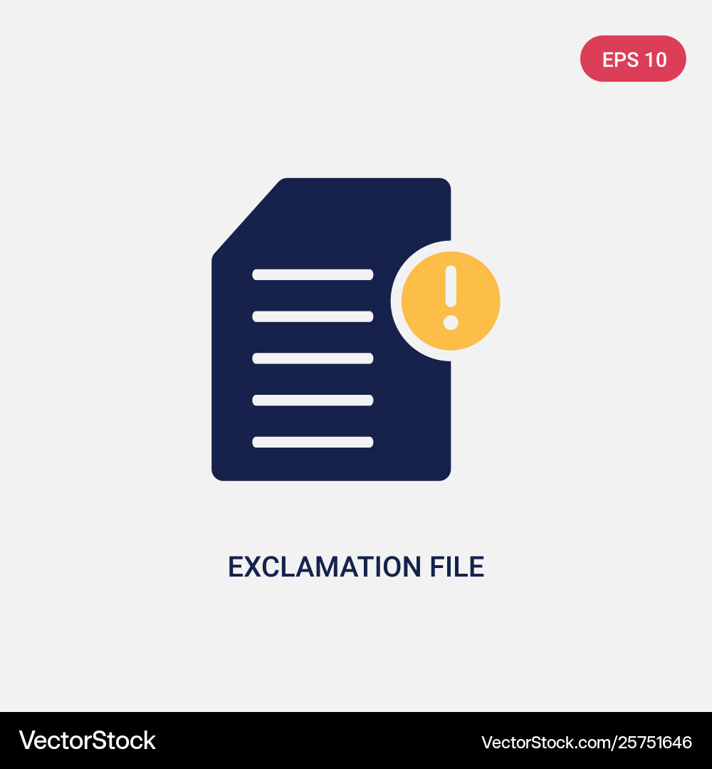 Two color exclamation file icon from ultimate Two color exclamation file icon from ultimate vector image
