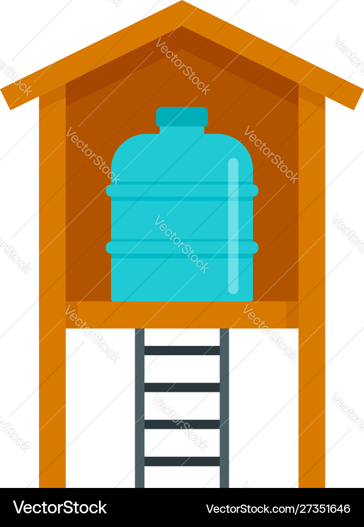 Water reserve barrel icon flat style Water reserve barrel icon flat style vector image