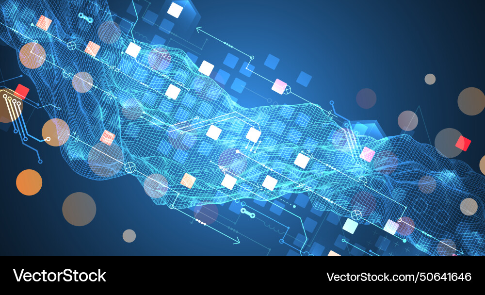 Wireframe big data concept abstract digital Wireframe big data concept abstract digital vector image