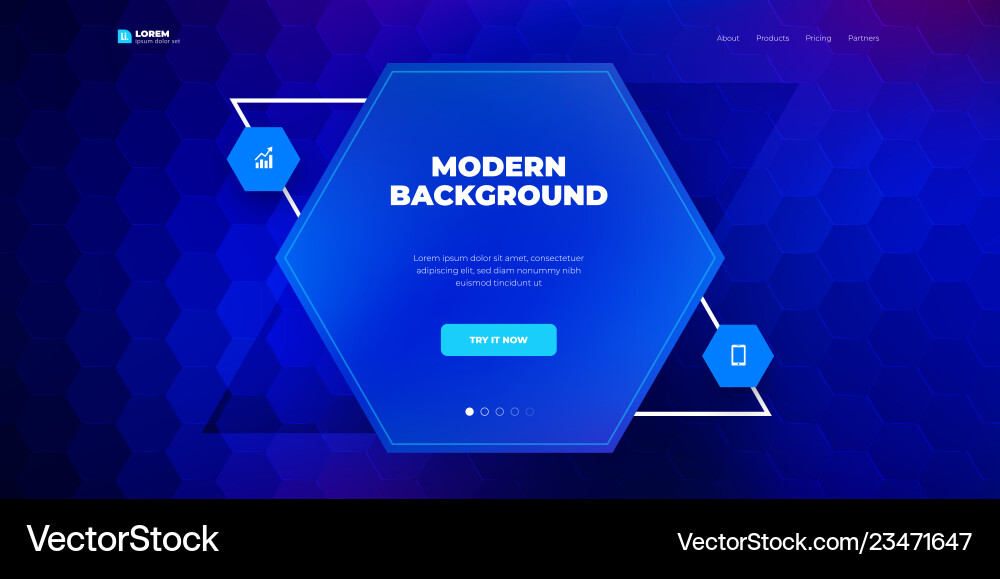 Abstract Hexagon Gradient Background vector image
