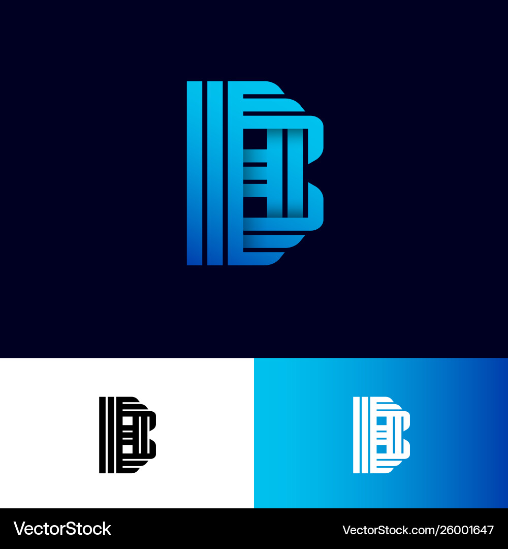 B Buchstaben Origami Logo Gradienten Monogrammband B Buchstaben Origami Logo Gradienten Monogrammband vektorbild