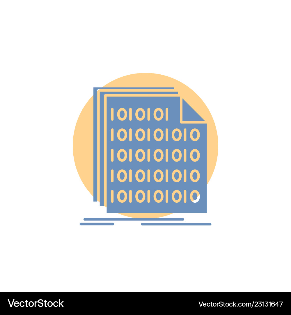 Binary code coding data document glyph icon Binary code coding data document glyph icon vector image