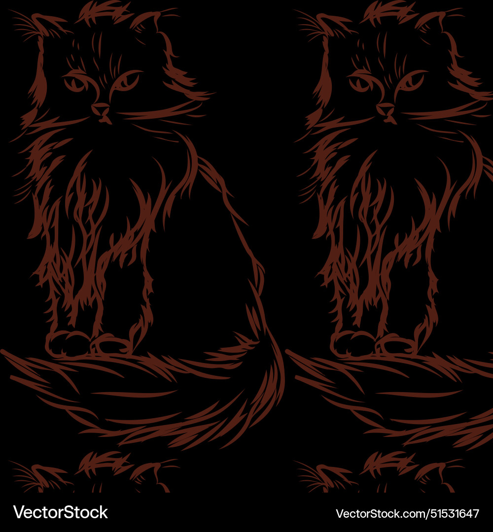 Cat in doodle style simple seamless pattern Vector Image