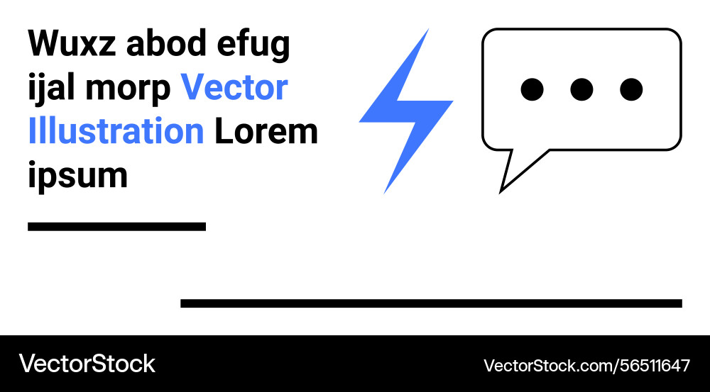Chat bubble with text and lightning bolt vector image