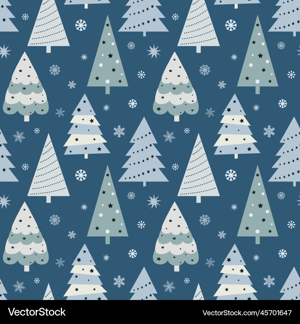 Christmas seamless pattern with tree Christmas seamless pattern with tree vector image