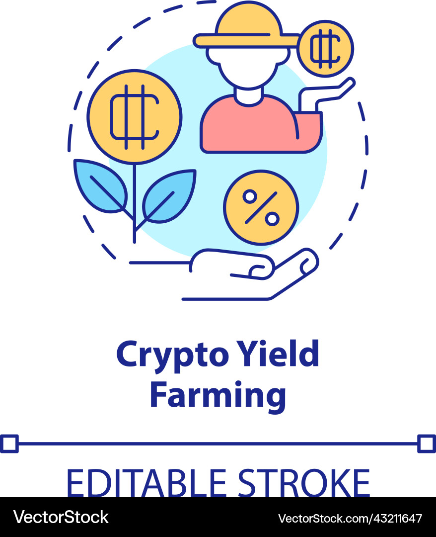 Crypto yield farming concept icon – Royalty-Free Vector | VectorStock