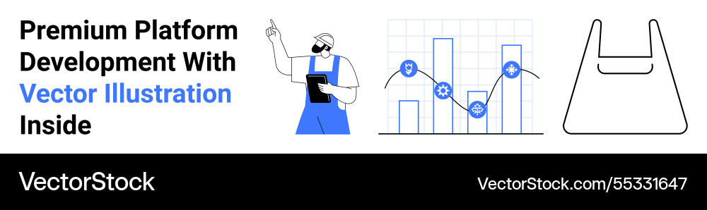 Data insights representation with graphs Vector Image
