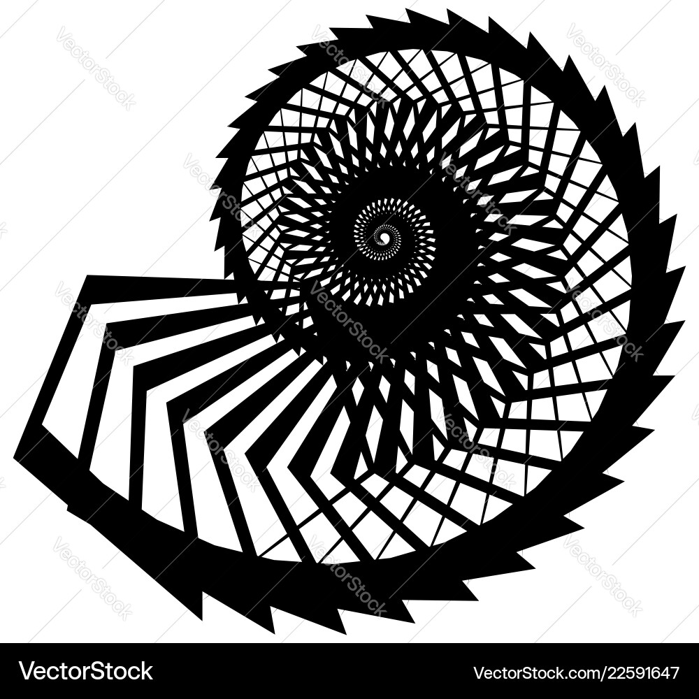 Geometric angular snail helix volute element Geometric angular snail helix volute element vector image