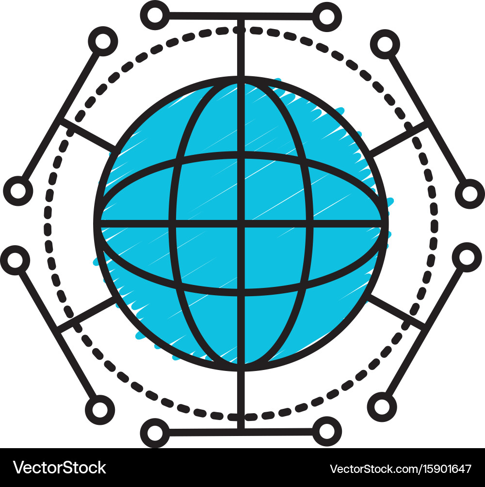 Global digital technology data connection Vector Image