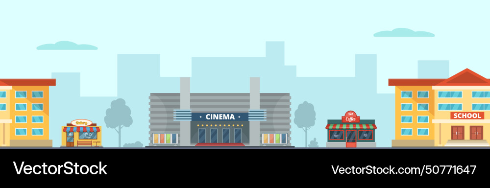 Kino auf der Stadt Straße urbane Außenszene Kino auf der Stadt Straße urbane Außenszene vektorbild