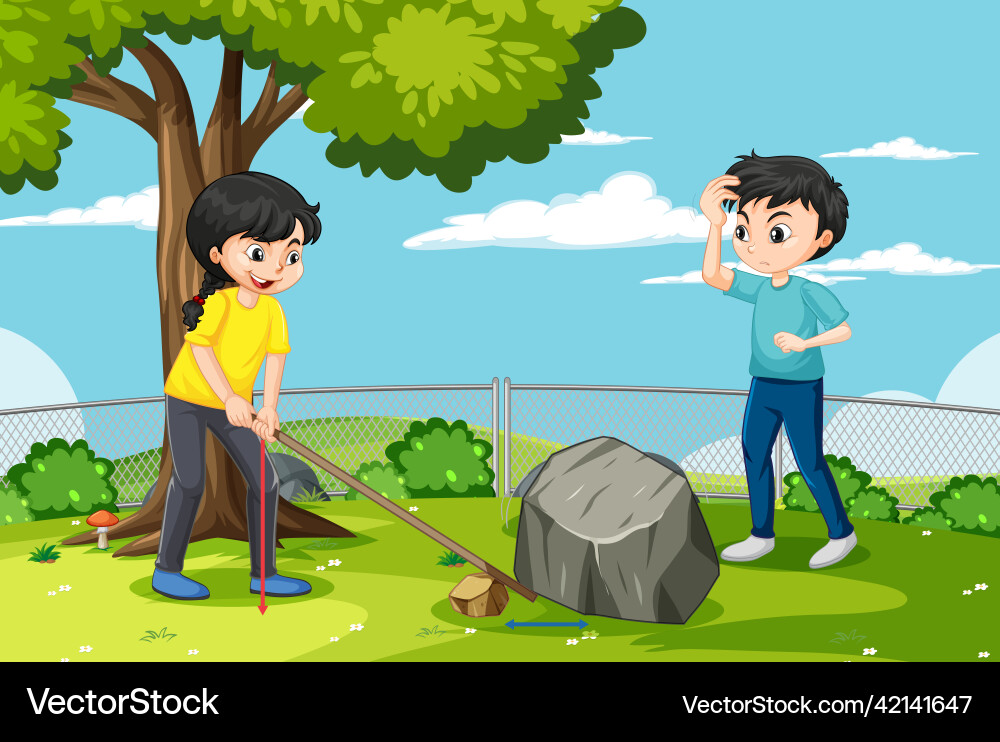 Levers simple machine science experiment Levers simple machine science experiment vector image