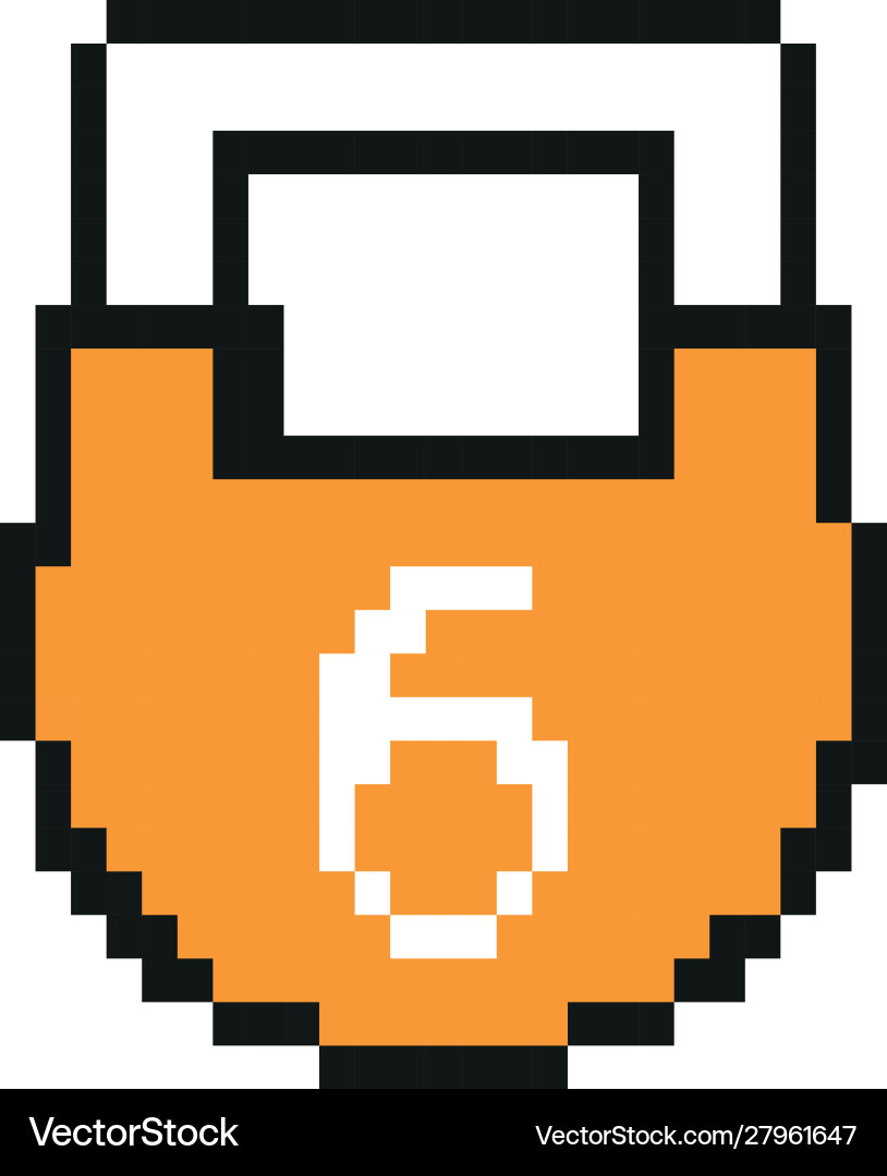 Padlock 8 bits pixelated style icon Vector Image