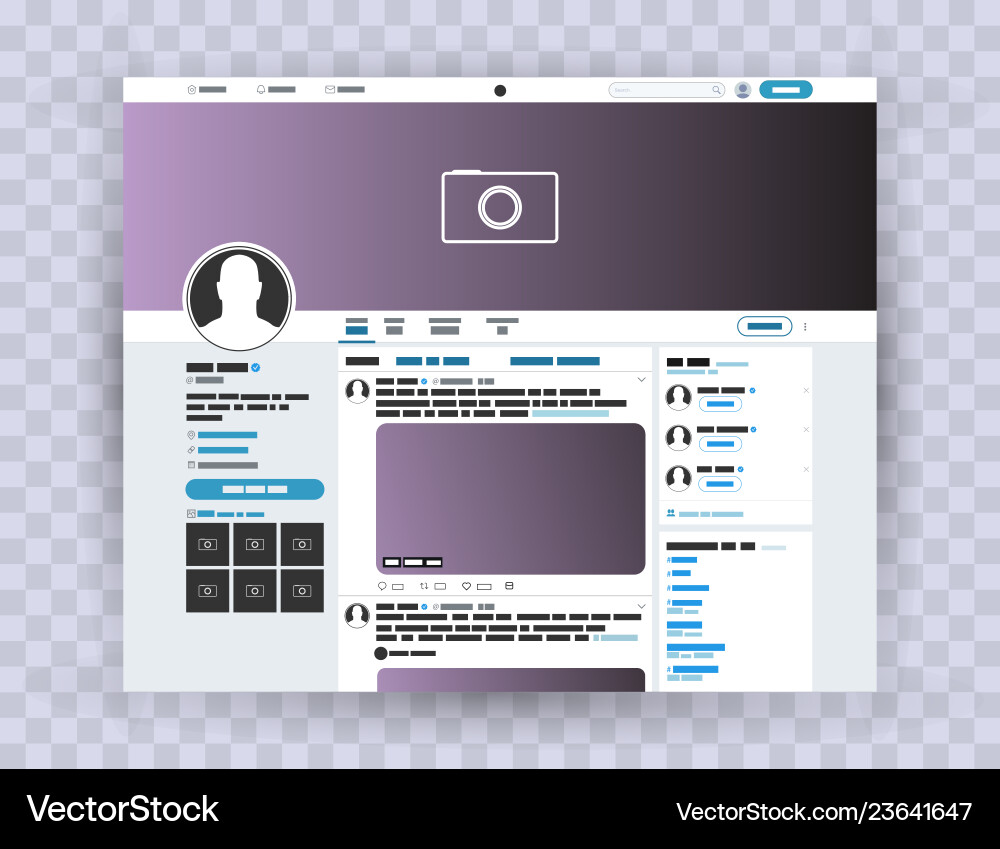 Twitter Mockup - Browser Interface Vector Image