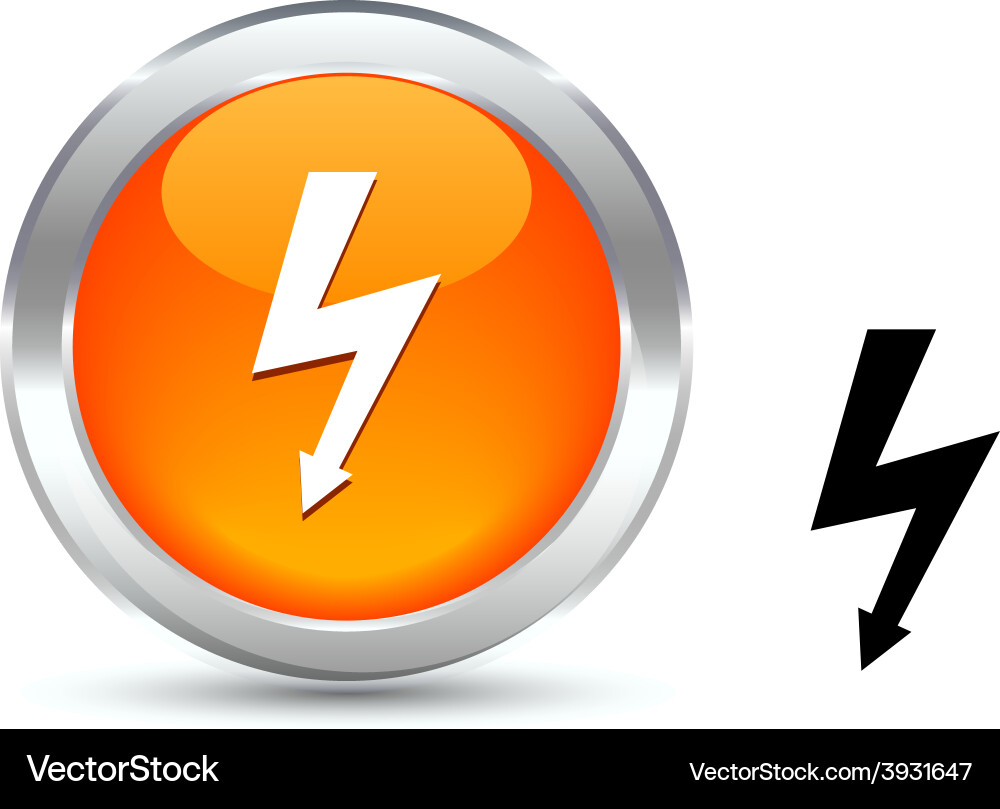 Warning button vector image