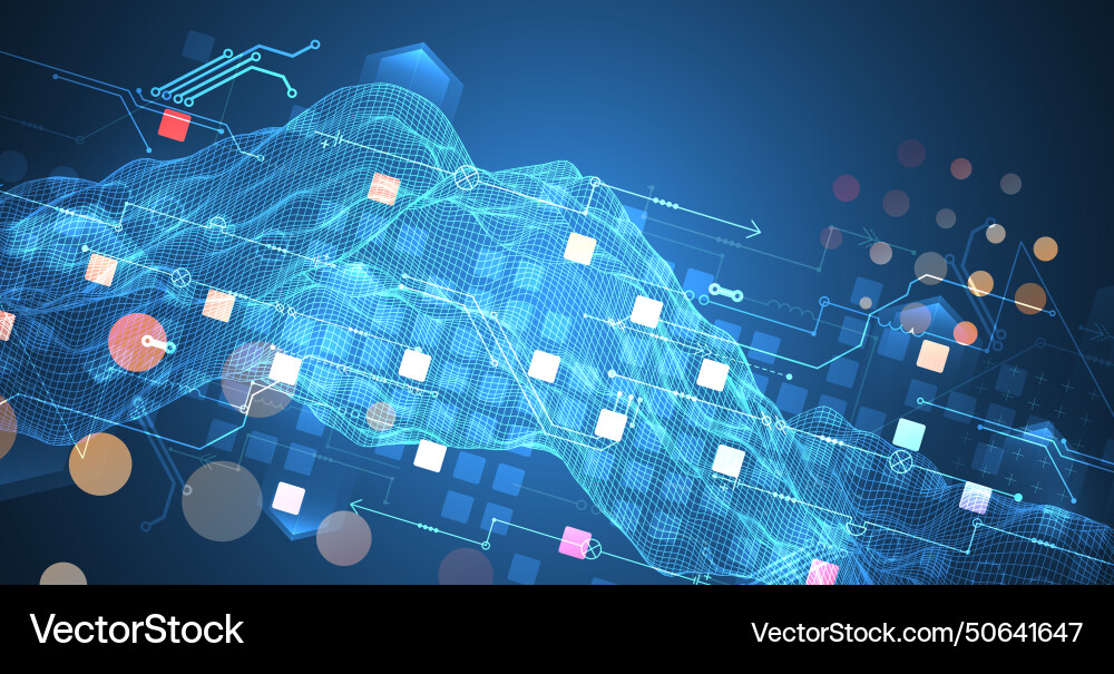 Wireframe big data concept abstract digital Wireframe big data concept abstract digital vector image