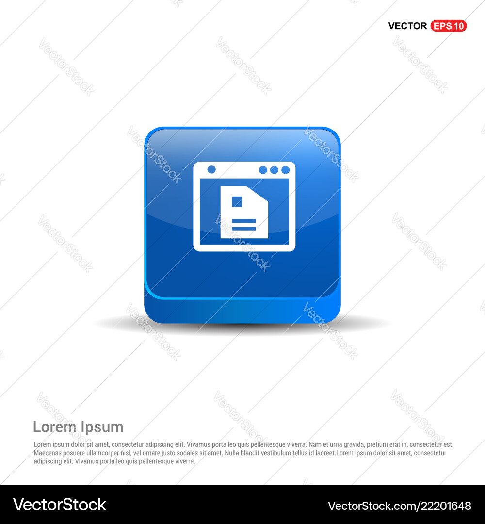 App window interface icon - 3d blue button Vector Image