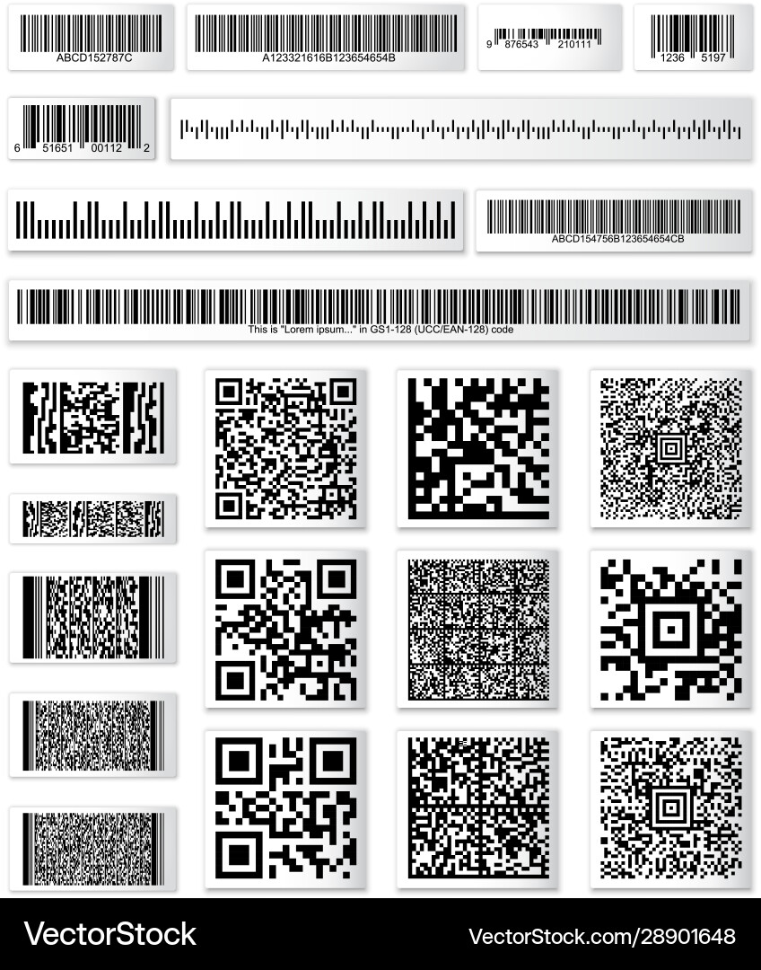 Barcode und qr Code-Sammlung mit einem zufälligen Set vektorbild