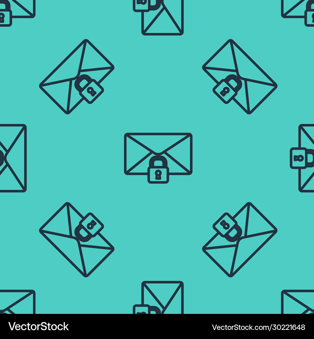 Black line mail message lock password icon Black line mail message lock password icon vector image