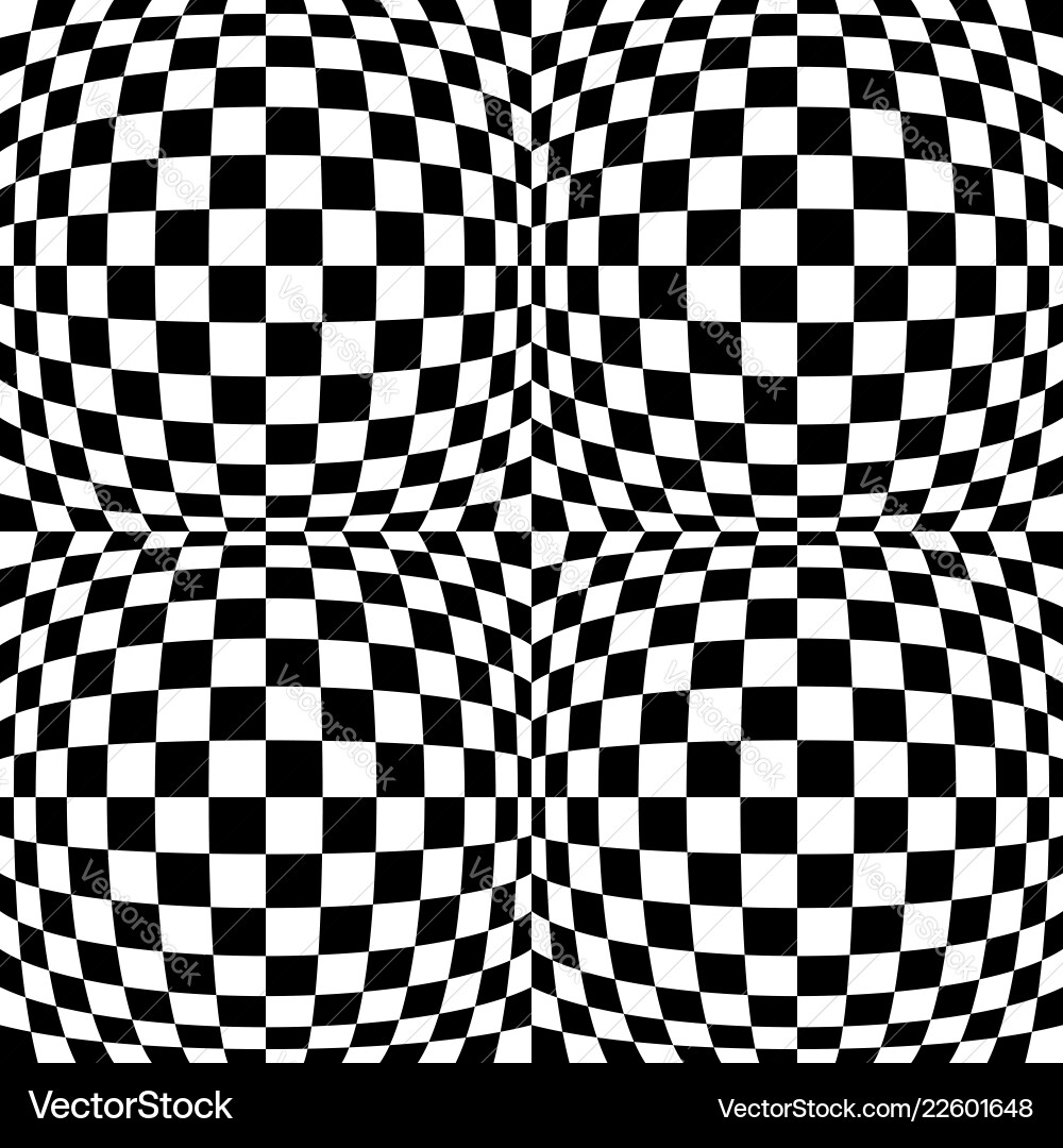 Checkered pattern with distortion effect can Checkered pattern with distortion effect can vector image