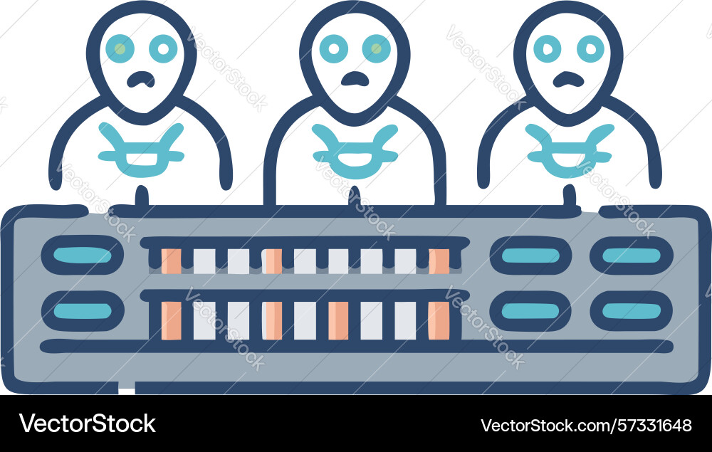 Connected human data network and advanced ai Vector Image