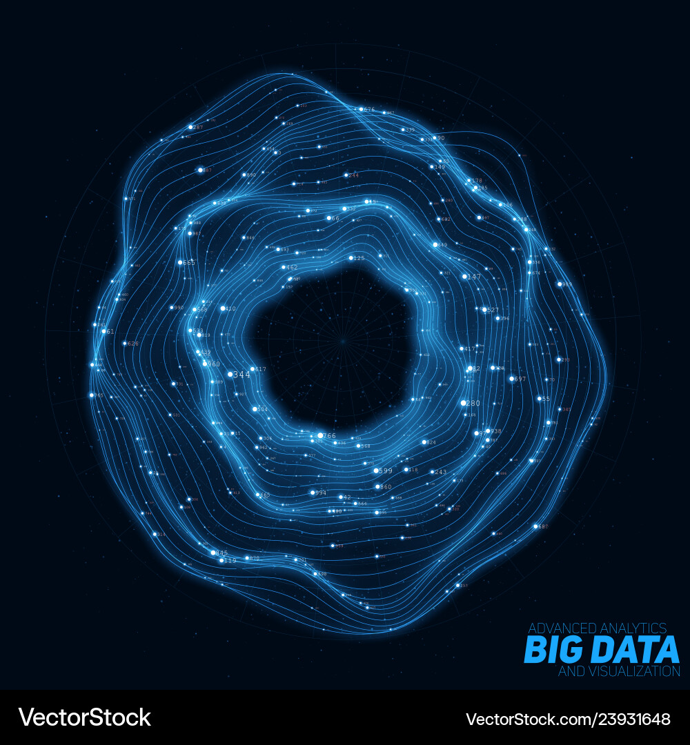 Data Flow Futuristic Visualization Vector Image
